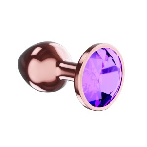 Анальная Пробка Diamond Amethyst Shine L Розовое Золото, фиолетовый кристалл