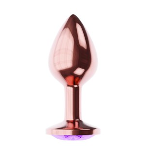 Анальная Пробка Diamond Amethyst Shine L Розовое Золото, фиолетовый кристалл