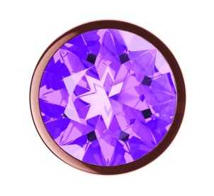 Анальная Пробка Diamond Amethyst Shine L Розовое Золото, фиолетовый кристалл