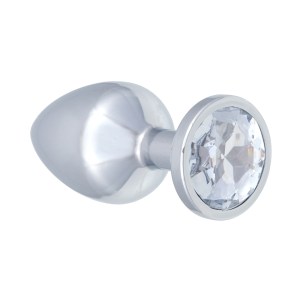 Анальная пробка Diamond Clear Sparkle L Серебро, прозрачный кристалл