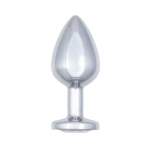 Анальная пробка Diamond Clear Sparkle L Серебро, прозрачный кристалл