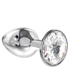 Анальная пробка Diamond Clear Sparkle XL Серебро, прозрачный кристалл