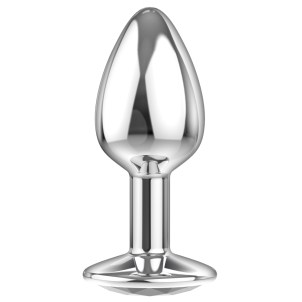 Анальная пробка Diamond Clear Sparkle XL Серебро, прозрачный кристалл