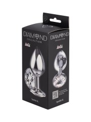 Анальная пробка Diamond Clear Sparkle XL Серебро, прозрачный кристалл