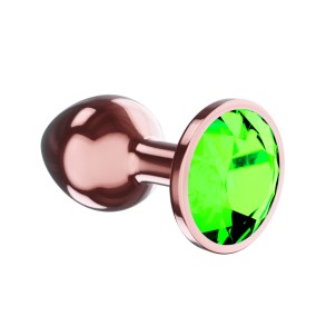 Анальная Пробка Diamond Emerald Shine S Розовое Золото, зеленый кристалл