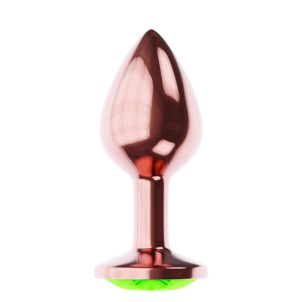 Анальная Пробка Diamond Emerald Shine S Розовое Золото, зеленый кристалл