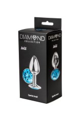 Анальная пробка Diamond Light blue Sparkle S Серебро, голубой кристалл
