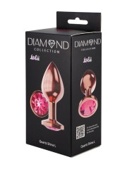 Анальная Пробка Diamond Quartz Shine L Розовое Золото, розовый кристалл