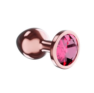 Анальная Пробка Diamond Ruby Shine S Розовое Золото, красный кристалл