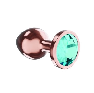 Анальная Пробка Diamond Topaz Shine L Розовое Золото, голубой кристалл