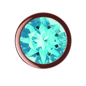 Анальная Пробка Diamond Topaz Shine L Розовое Золото, голубой кристалл