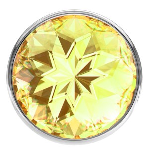 Анальная пробка Diamond Yellow Sparkle S Серебро, желтый кристалл