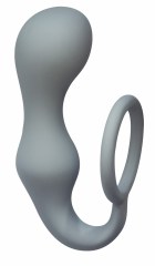Анальная пробка с эрекционным кольцом Double Pleasure Anal Plug Grey