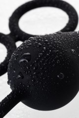 Анальная пробка с эрекционным кольцом Erotist черная L*****
