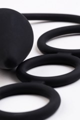 Анальная пробка с эрекционным кольцом Erotist черная М*****