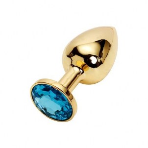 Анальная втулка золото Jewelery большая (голубая)