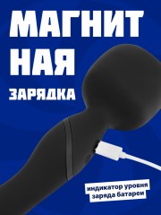 Двусторонний нагревающийся вибратор микрофон Вонд Heating Wand черный