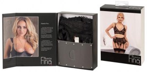 Комплект: бюстгалтер, трусики, пояс для чулок Cottelli Collection Bra Suspender Set