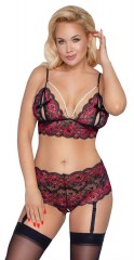 Комплект: бюстгалтер, трусики с подвязками для чулок Cottelli Collection Bra Set Pearl
