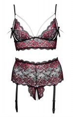 Комплект: бюстгалтер, трусики с подвязками для чулок Cottelli Collection Bra Set Pearl