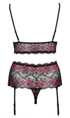 Комплект: бюстгалтер, трусики с подвязками для чулок Cottelli Collection Bra Set Pearl