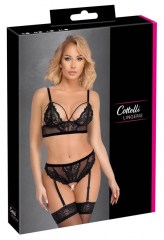 Комплект: бюстгалтер, трусики с подвязками для чулок Cottelli Collection Bra & Thong