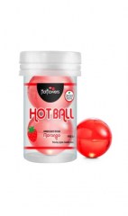 Лубрикант HotFlowers AROMATIC HOT BALL на масляной основе в виде двух шариков с ароматом клубники 6г