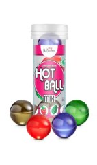 Лубрикант HotFlowers HOT BALL MIX на масляной основе в виде 4 шариков (мята, шоколад, клубника),12гр