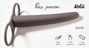 Насадка для двойного проникновения Pure Passion Gimlet black 1200-01lola