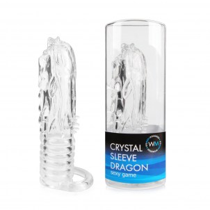 Насадка силиконовая EROWOMAN-EROMAN Crystal Sleeve Dragon в форме дракона