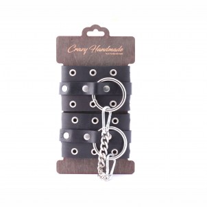 Однослойные оковы из натуральной кожи с люверсами Crazyhandmade