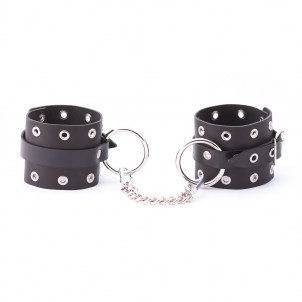 Однослойные оковы из натуральной кожи с люверсами Crazyhandmade