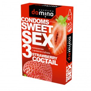 Презервативы для оральных ласк Domino Sweet Sex №3 Клубника