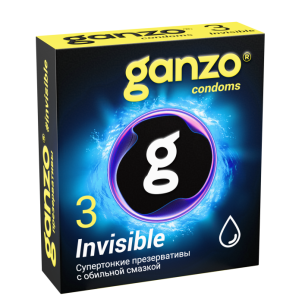 Презервативы GANZO INVISIBLE, No3 Супертонкие с дополнительной смазкой
