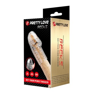 Рельефная насадка на пенис прозрачная Pretty Love Qillon