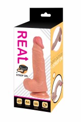 Страпон с реалистичной насадкой на присоске REAL, 17 х 3,5 см