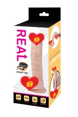 Страпон с реалистичной насадкой на присоске REAL, 21x4 см