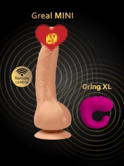 Супер-реалистичный вибратор Gvibe Greal Mini из Bioskin, 18х3 см.