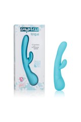 Вибратор Impress Tongue с клиторальным стимулятором голубой