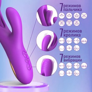 Вибратор с клиторальным стимулятором с пальчиковой стимуляцией G-точки Olofi