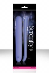Вибромассажер плоский Serenity - Purple USB из силикона голубой