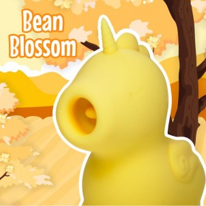 Вибромассажер Unihorn Bean Blossom со стимуляцией язычком, жёлтый