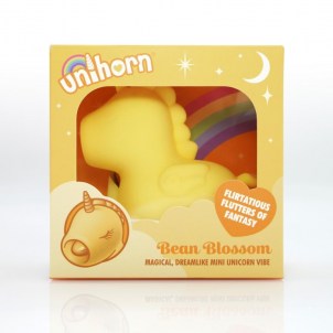 Вибромассажер Unihorn Bean Blossom со стимуляцией язычком, жёлтый