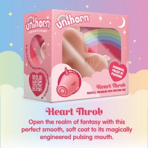 Вибромассажер Unihorn Heart Throb с режимом пульсации, светло-розовый