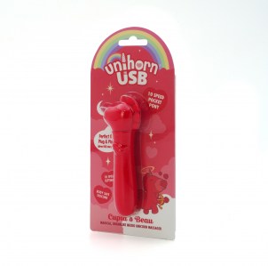 Вибропуля Unihorn USB Cupid's Beau с функцией пульсации, красный