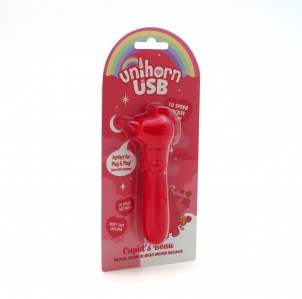 Вибропуля Unihorn USB Cupid's Beau с функцией пульсации, красный
