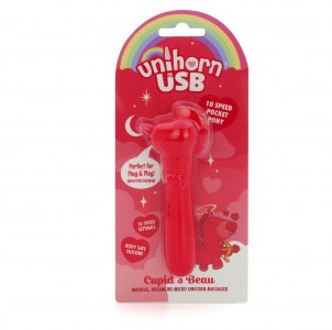 Вибропуля Unihorn USB Cupid's Beau с функцией пульсации, красный